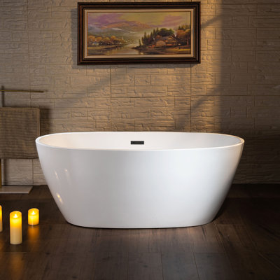 59'' x 31.5'' Freestanding Soaking Acrylic Bathtub