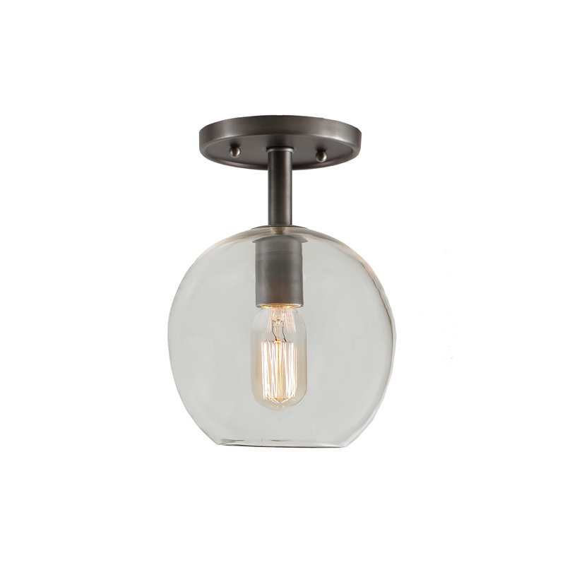 Baptiste Glass Semi Flush Mount, Pewter