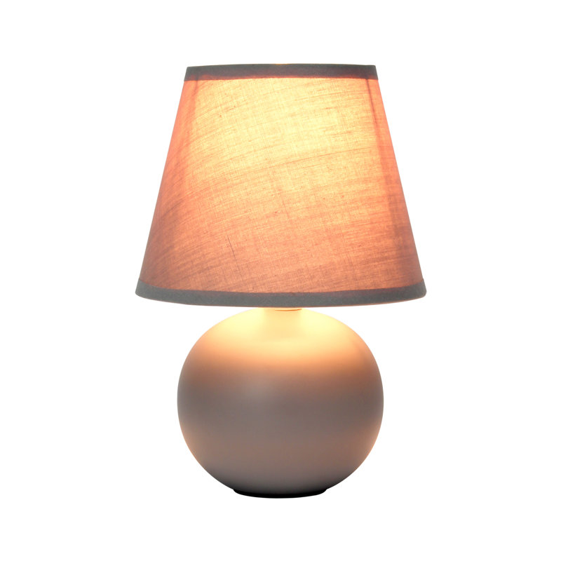 Mini lampe de table en forme de globe en céramique Amishi, Gris, Oui