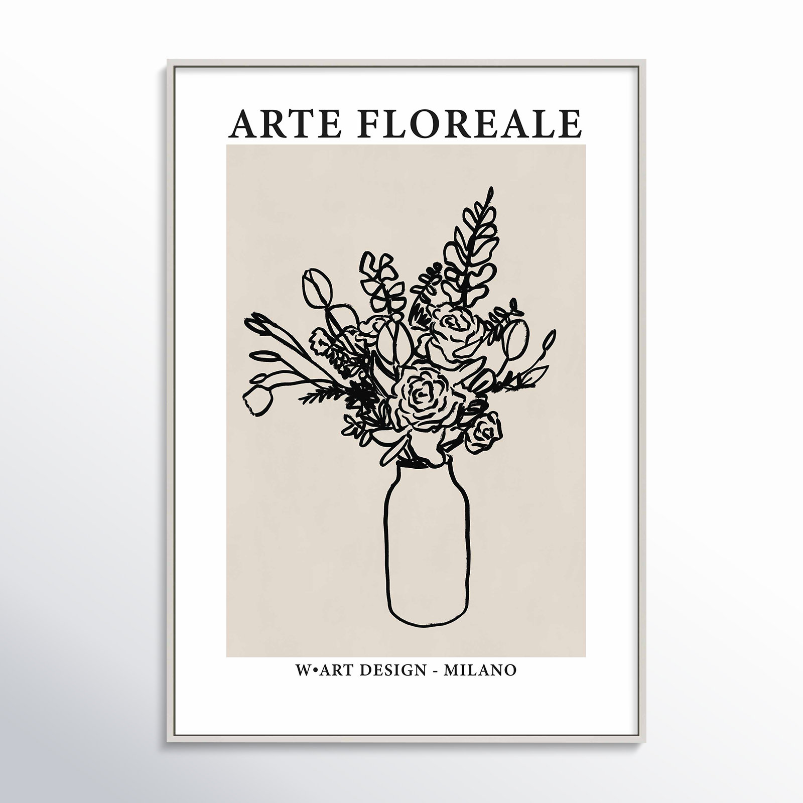 Arte Floreale 2 by Romina Gadler, White Canvas Framed, 20" H x 14" W