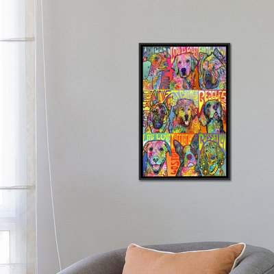 «Nine up of Dogs» par Dean Russo, reproduction sur toile tendue sur châssis