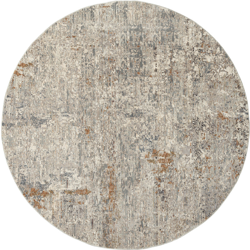 Tapis gris à motif abstrait Hemingford, Tapis de couloir 2 pi 6 po x 12 pi, Gray