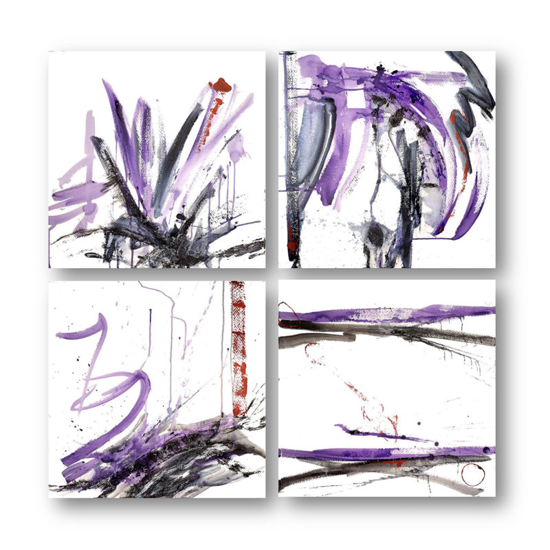 «Purple Black Set» par John Beard - reproduction d'art sur toile, H 72 po x l 72 po x P 1,5 po, Unframed