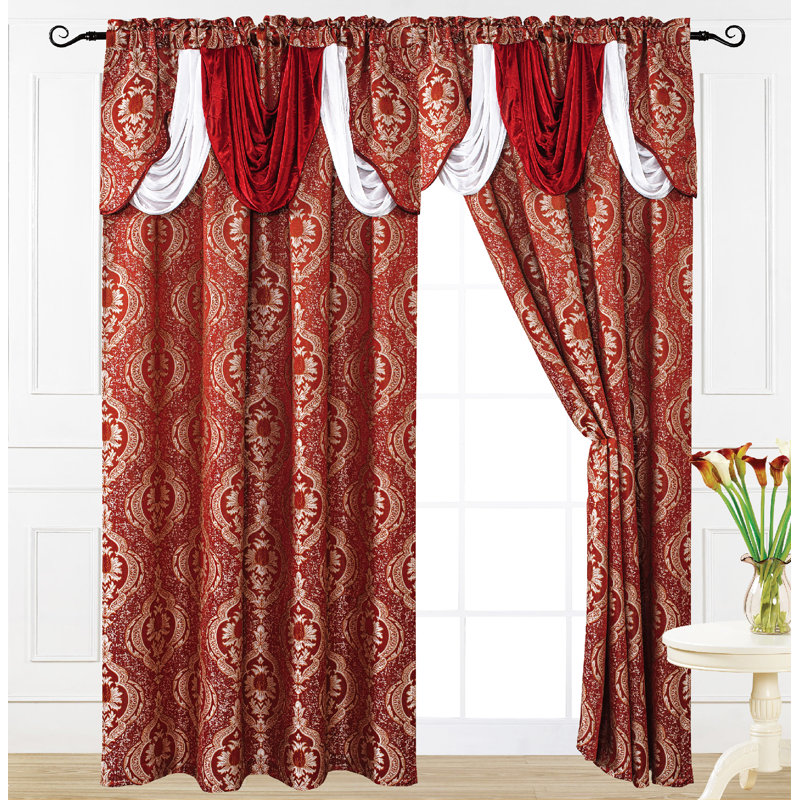 Paire de rideaux obscurcissant 100% polyester Riggin, Bourgogne