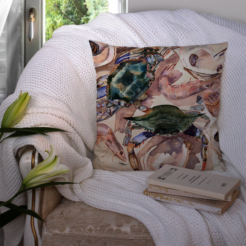 Coussin intérieur/extérieur brun carré crabe