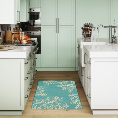 Thomasina No Pattern And Not Solid Color Synthetic Non-Skid Kitchen Mat