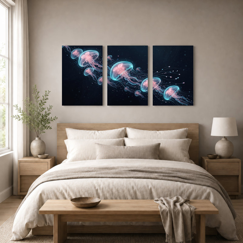Ensemble de 3 toiles bleues et bleues, 36"H x 24"W x 3pcs