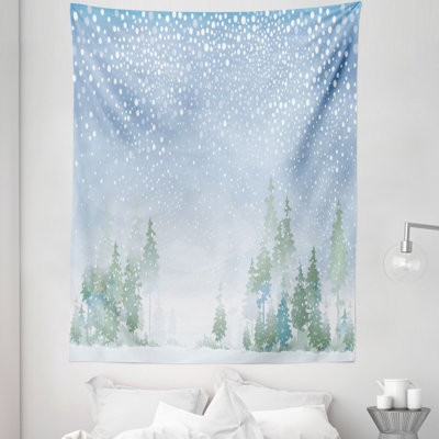 Misty Outdoor Scene of a Forest Tapestry