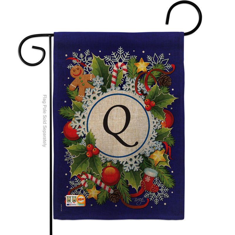 Polyester classique à 2 côtés 19 x 13 po drapeau de jardin, Q