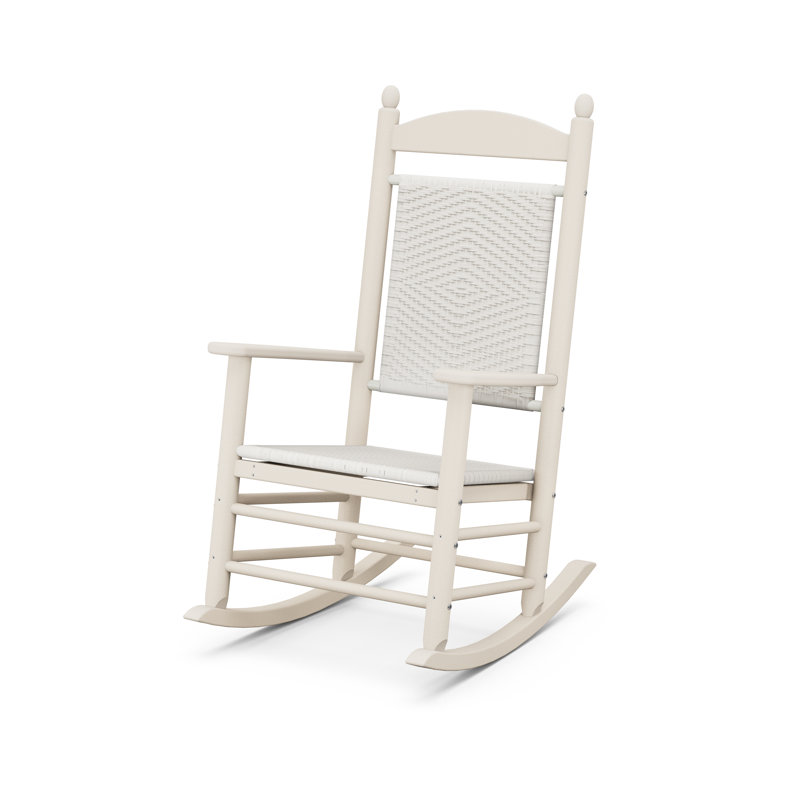 Chaise berçante POLYWOOD, Sable / tissage blanc