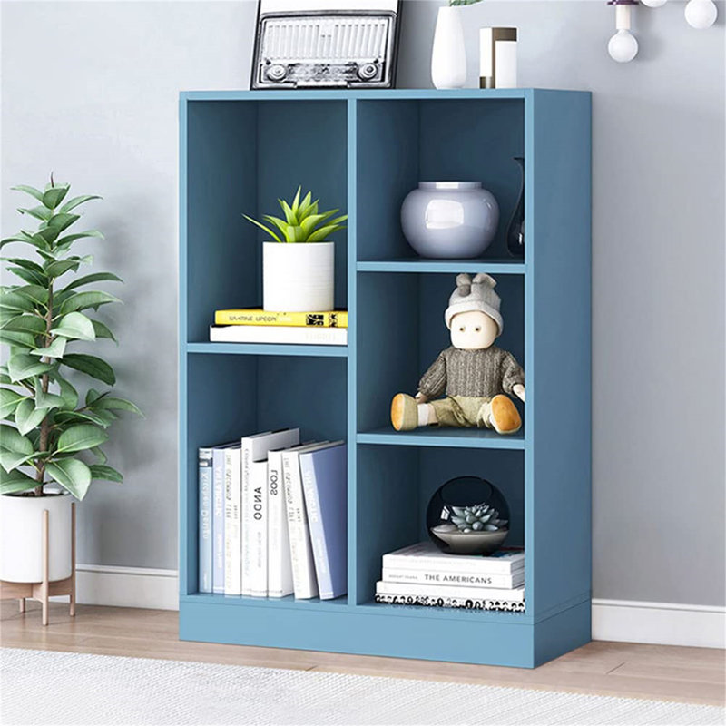 5 Cubes Short Horizontal Bookshelves, Bright Blue, 35.4" H  x 19.7" W x 9.4" Đ