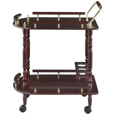 Classy Dining Room Serving Cart In And Brass With Stylish Design Stately 2-Shelf For A