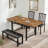 4-piece Extendable Dining Room Table And Chairs Set For 4-6, 58" Mid-century Modern Dining Table Set With Faux Marble Table & 1 Bench & 2 Backrest Chairs, Space Saving Kitchen Dining Table Set With Drop Leaf For Dining Room, Apartment, Kitchen