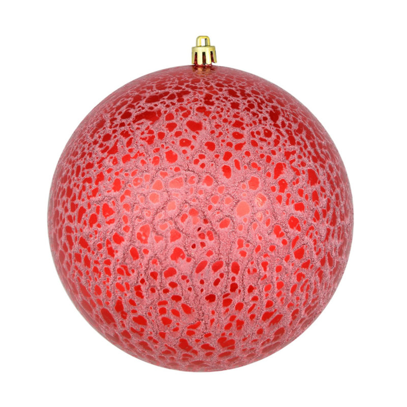 Ornement boule craquelée, Rouge