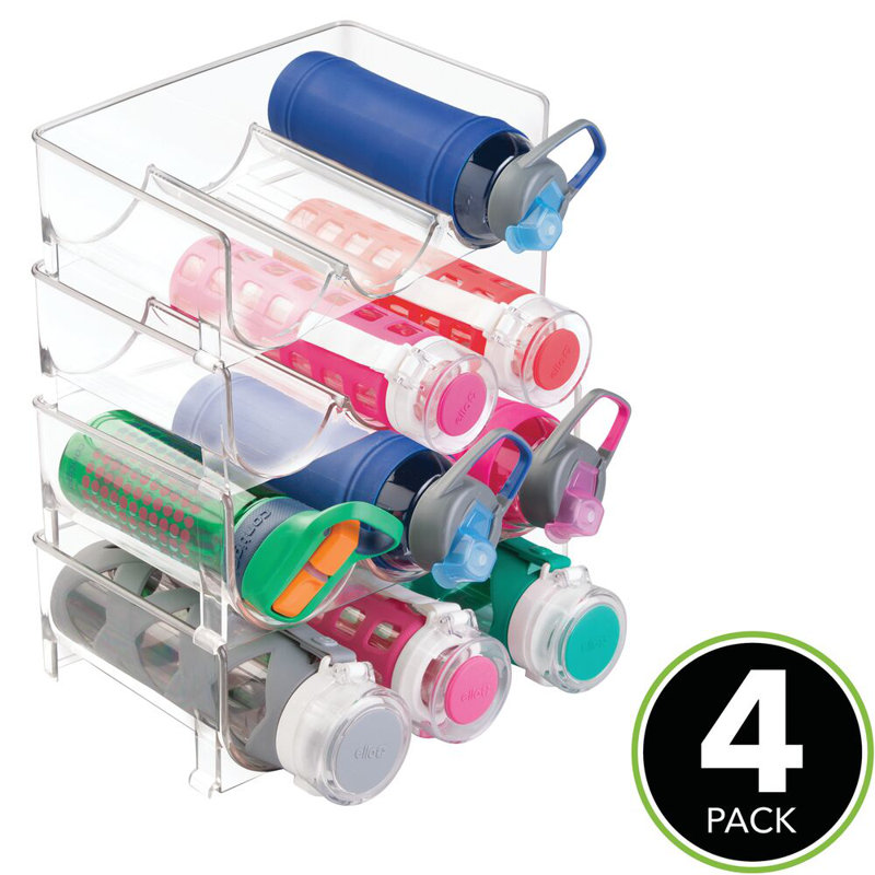 mDesign Plastic Free-Standing Stackable Water Bottle Storage Rack
