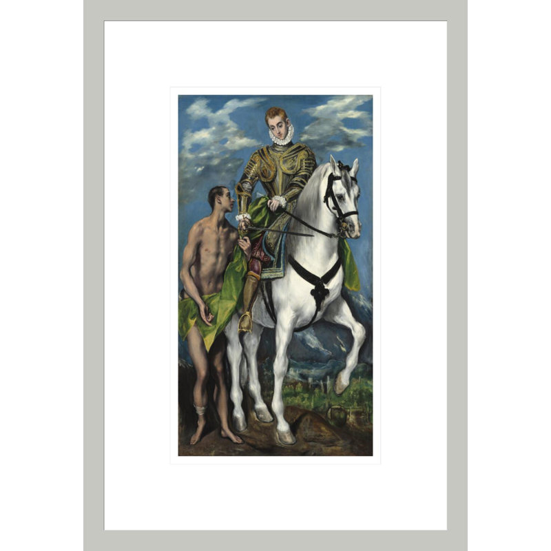 Saint-Martin et le mendiant par El Greco, impression giclée encadrée, H 16,75 po x l 11,69 po