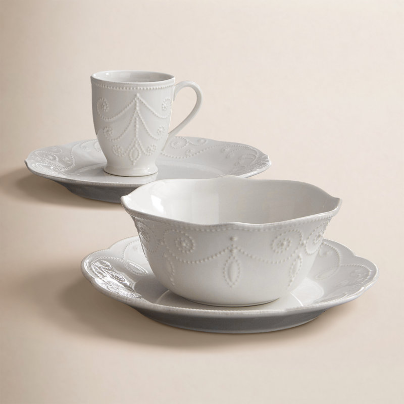 Lenox French Perles 4-Piece Place Setting, Service for 1, White