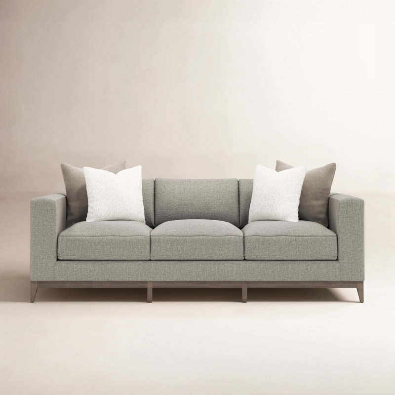 Noel Upholstered Sofa, Portobello, Gray Polyester, 27.50" H x 88" W x 40" D
