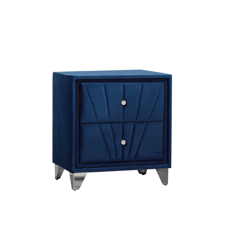 Table de chevet moderne Mid Century, Bleu