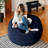 Big Joe Fuf 5Ft Oversized Foam Bean Bag Chair with Removable Cover for Kids, Teens, Adults, Midnight Blue, Corded Plush, 5 foot Large Reading and Gaming Seat-112738864-100759950