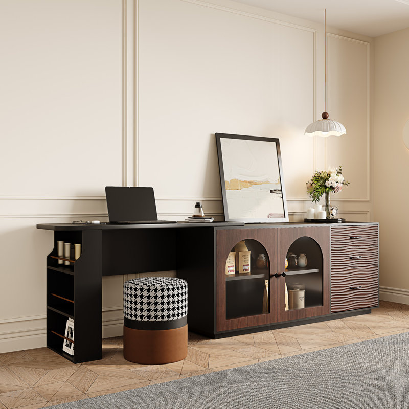 atascosa modern home office expandable dresser desk combo with drawers Modern Home Office Expandable Dresser Desk Combo with 6 Drawers - Overstock