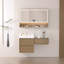 Ensemble de meuble-lavabo mural 48 po avec plateau en pierre reconstituée et armoire de rangement modulaire-334912611