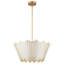 Lustre conique 4 lumières avec abat-jour en verre jade blanc