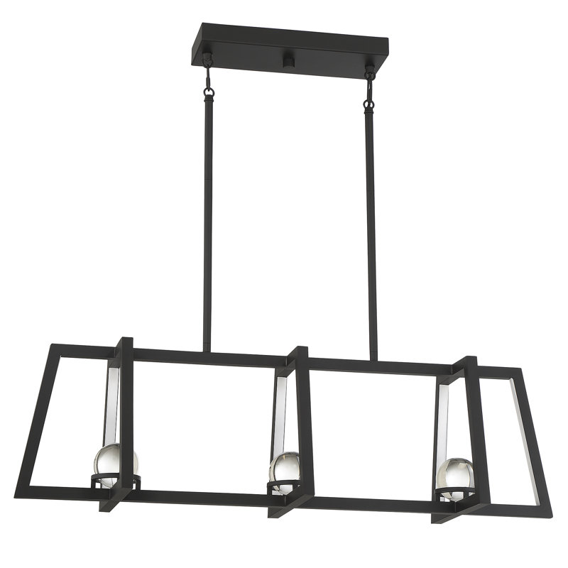 Lustre linéaire à DEL en noir mat