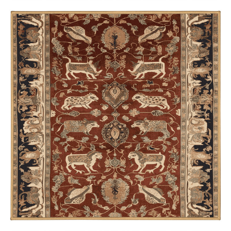 Tapis brun lavable à la machine, Carré 3 pi