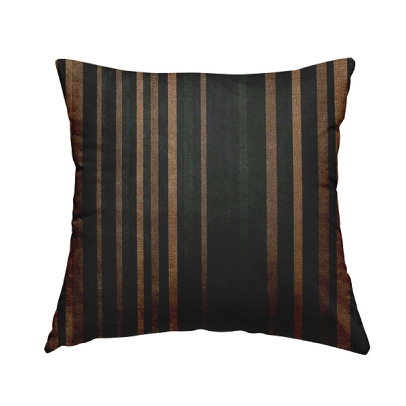 Campa Striped Square Cushion, 55cm H x 55cm W x 5cm D, Brown/Gold/Shade