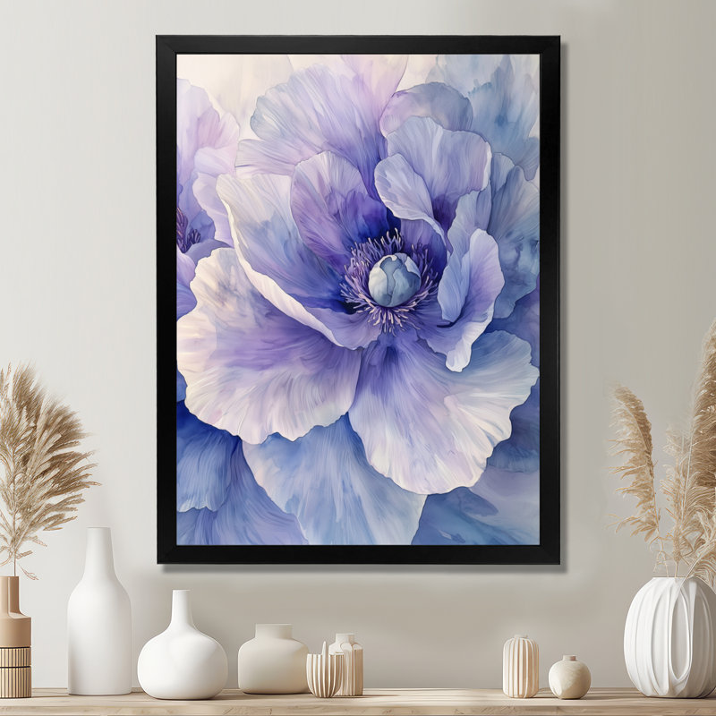 Burcott - reproduction d'art sur toile florale, H 32 po x l 16 po, Noir, Reproduction encadrée d'une seule photo