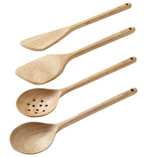 Fair Trade Kitchen Tools, Handmade Teak Wood Spurtle Set