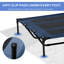 Lit surélevé portatif pour animal de compagnie 48 po x 36 po, bleu foncé respirant pour le camping et le lit surélevé de confort extérieur, matériau et structure en métal