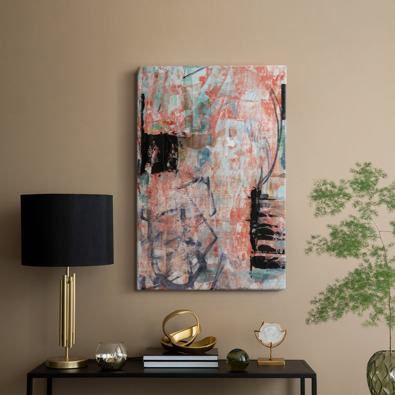 Tangerine et bleu sarcelle I - Cavas enveloppés de galerie, H 12 po x l 8 po