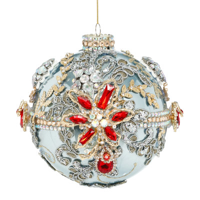 Kings Jewel Ball Ornament, Blue - 5 Inches