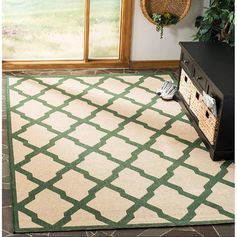 Tapis crème / vert Ferrill, Rectangle 9 pi x 12 pi