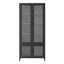 Grande armoire de rangement en métal avec 4 portes en verre et 5 tablettes, parfaite pour organiser et exposer vos objets de valeur