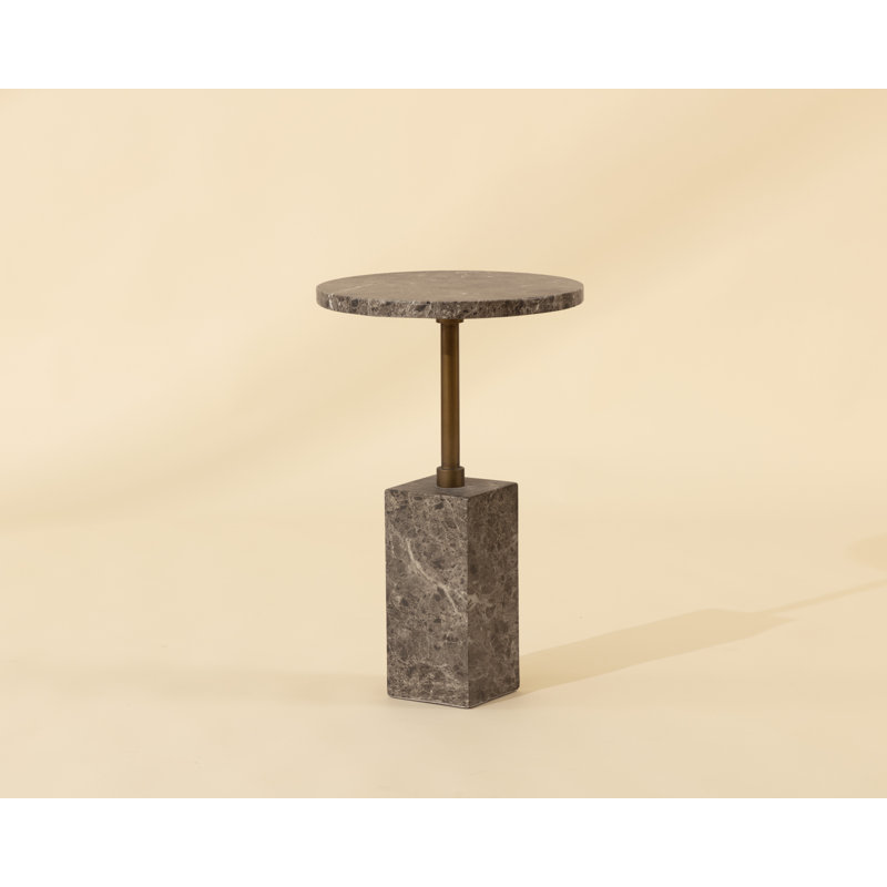 Mizani End Table - Marble Look, Brown