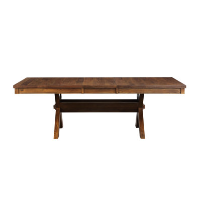 Table de salle à manger rectangulaire avec tréteaux en noyer et tréteaux