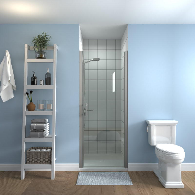 30-32 in.W x 72 in.H Pivot Frameless Glass Shower Door with SGCC Certified Glass , Brushed Nickel