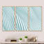 Fractal petites vagues bleues 3D - ensemble abstrait d'art mural sur toile encadrée de 3-1194972547-1194972546