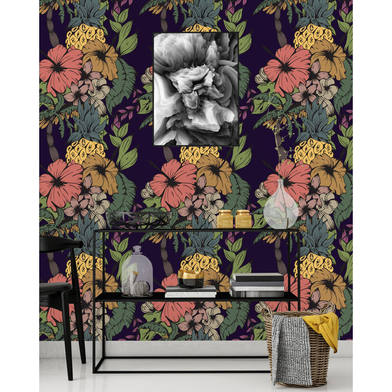 Panneau de papier peint adhésif Shropshire Tropical Elements, L 50 po x l 25 po