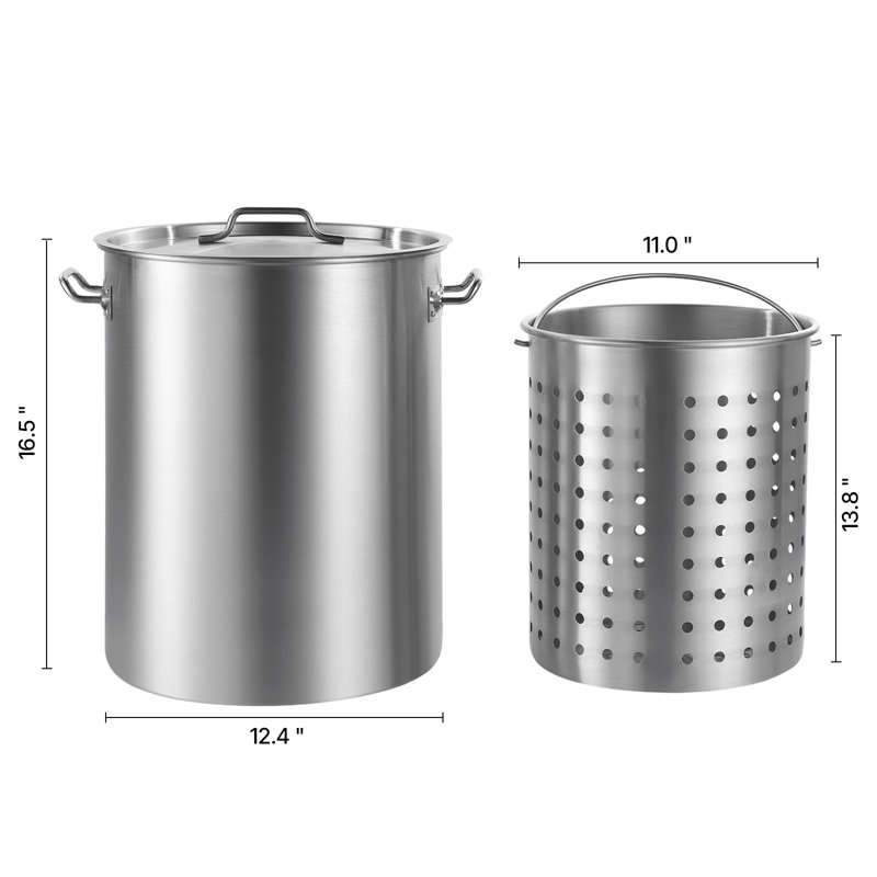 VEVOR 136.3L Stainless Steel Stock Pot