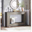 47” Farmhouse Console Table with Storage – Narrow Rustic Entryway Table with Open Shelf, Industrial Accent Sofa Table for Hallway, Living Room