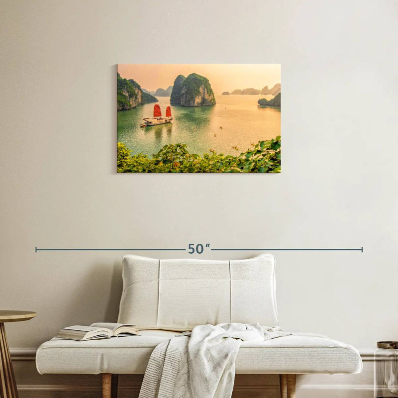 Ravi, paysage marin, baie d'Halong, H 20 po x l 30 po