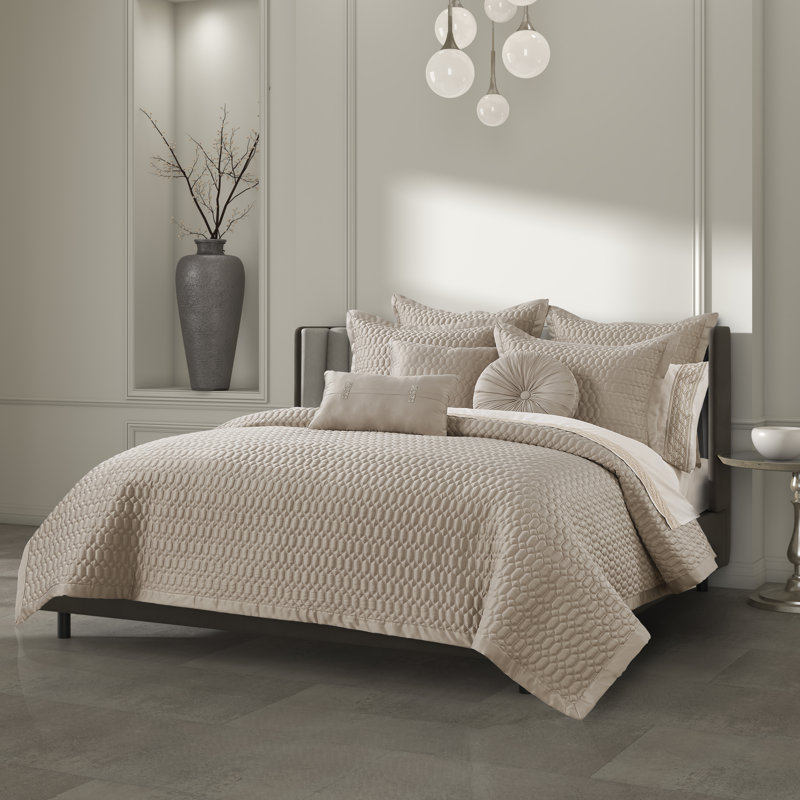 Ensemble de courtepointe 3 pièces Blanchard, Galet, Courtepointe grand + 2 couvre-oreillers standard