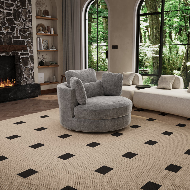 Fauteuil demi-tonneau pivotant l 50 po, Gris
