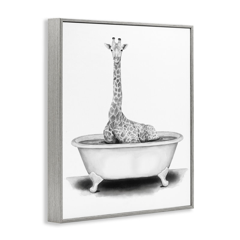 «Girafe in a Tub» par Rachel Neiman, Estampe numérique Farmhouse, H 20 po x l 16 po