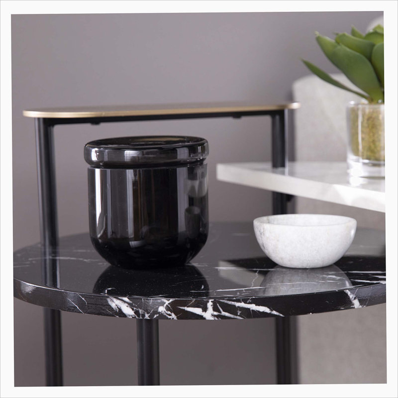 Arcklid Faux Marble End Table w/ Storage