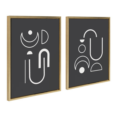 Red Barrel StudioÂ® Sylvie Playful Modernized Shapes And 1 And 2 Framed Canvas Art Set By The Creative Bunch Studio 2 Piece Set 18X24 -  Ivy Bronx, 999D732A305A47C399347568D8140808